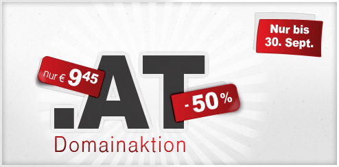 .at TLD Domain Aktion
