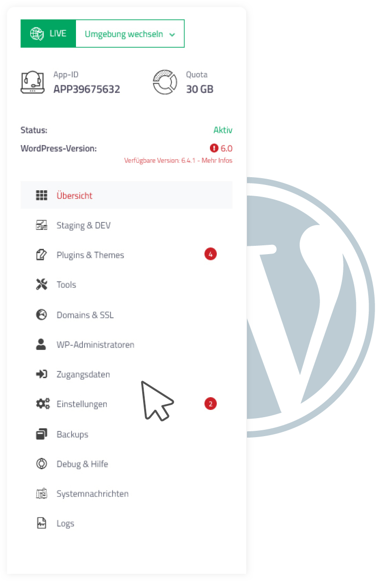 Wordpress Studio Menü